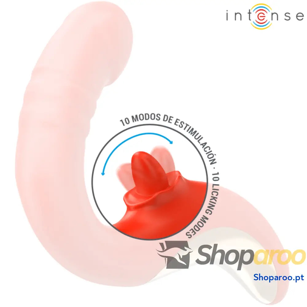 VIBRADOR E ESTIMULADOR PAULINA EM FORMATO U VERMELHO
