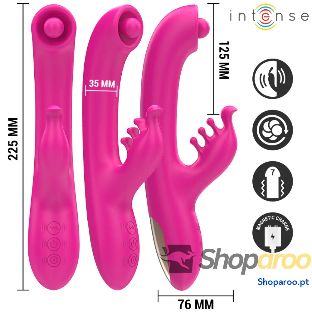 VIBRADOR INTENSE CHRISTINA MULTIFUNCIONAL RABBIT 22,5 CM ROSA