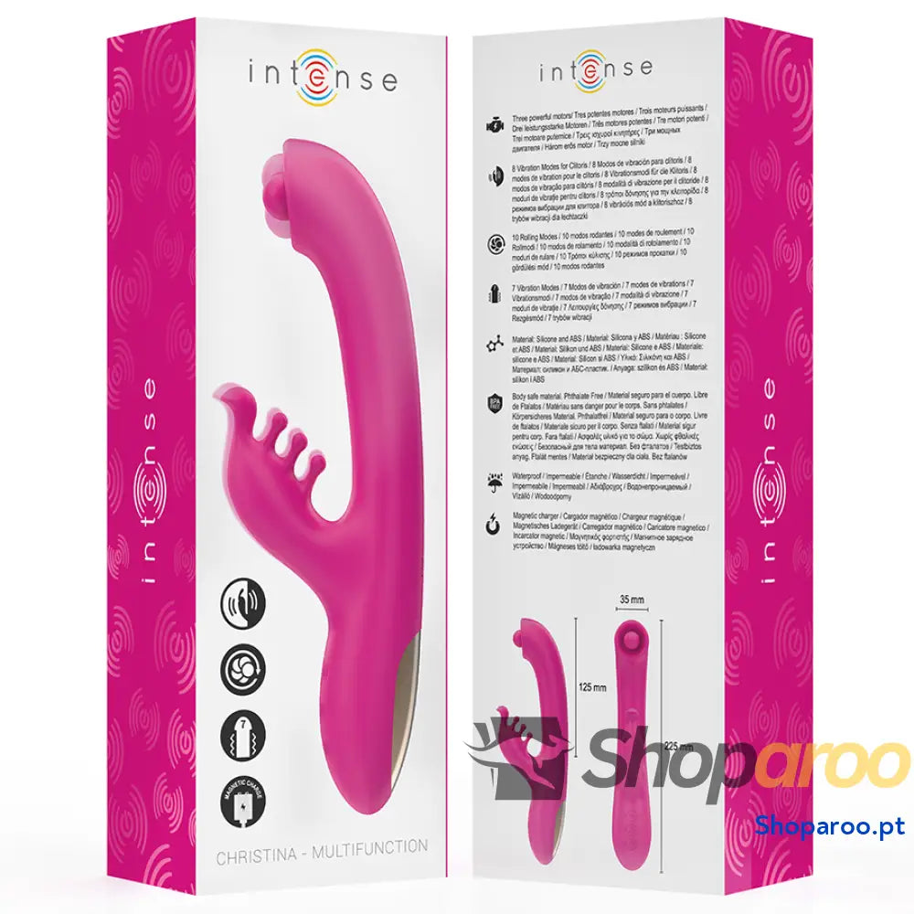 VIBRADOR INTENSE CHRISTINA MULTIFUNCIONAL RABBIT 22,5 CM ROSA