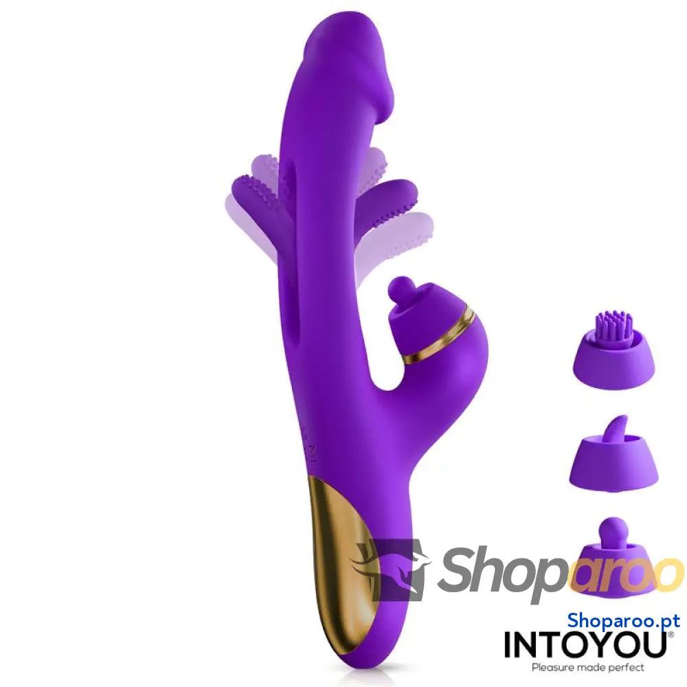 Vibrador INTOYOU Siter 2.0 com língua oscilante percussão e cabeças intercambiáveis