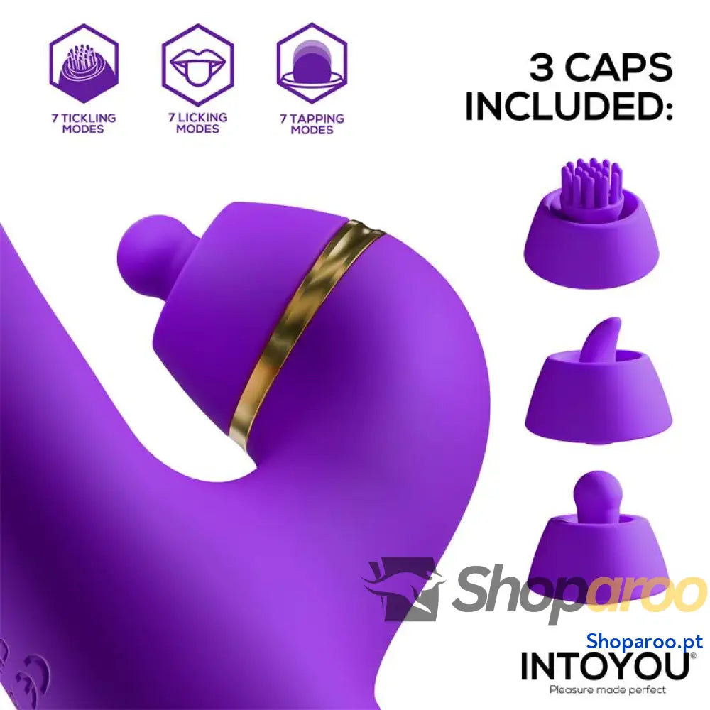 Vibrador INTOYOU Siter 2.0 com língua oscilante percussão e cabeças intercambiáveis