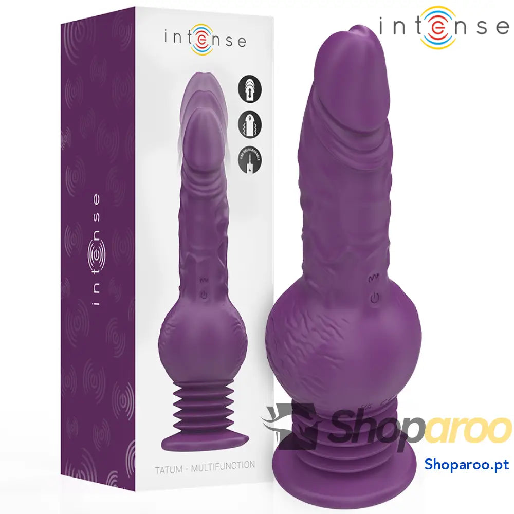 VIBRADOR MULTIFUNCIONAL TATUM COM VIBRAÇÃO PARA CIMA E BAIXO 24 CM ROXO
