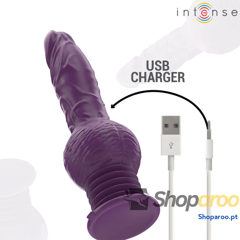 VIBRADOR MULTIFUNCIONAL TATUM COM VIBRAÇÃO PARA CIMA E BAIXO 24 CM ROXO