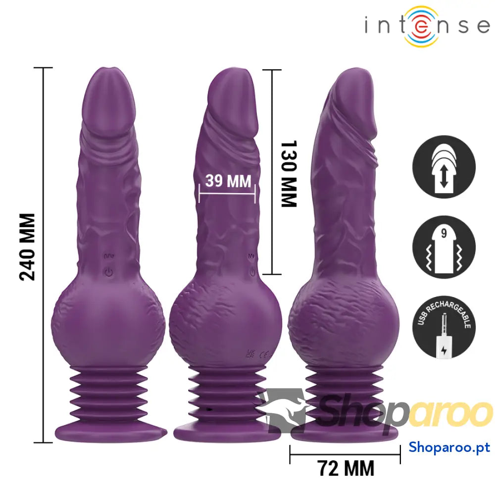 VIBRADOR MULTIFUNCIONAL TATUM COM VIBRAÇÃO PARA CIMA E BAIXO 24 CM ROXO