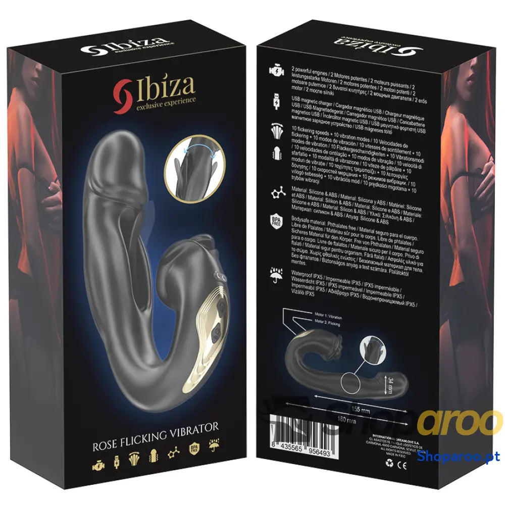 Vibrador Rosa Ibiza com Efeito Oscilante e Estimulador Clitoriano