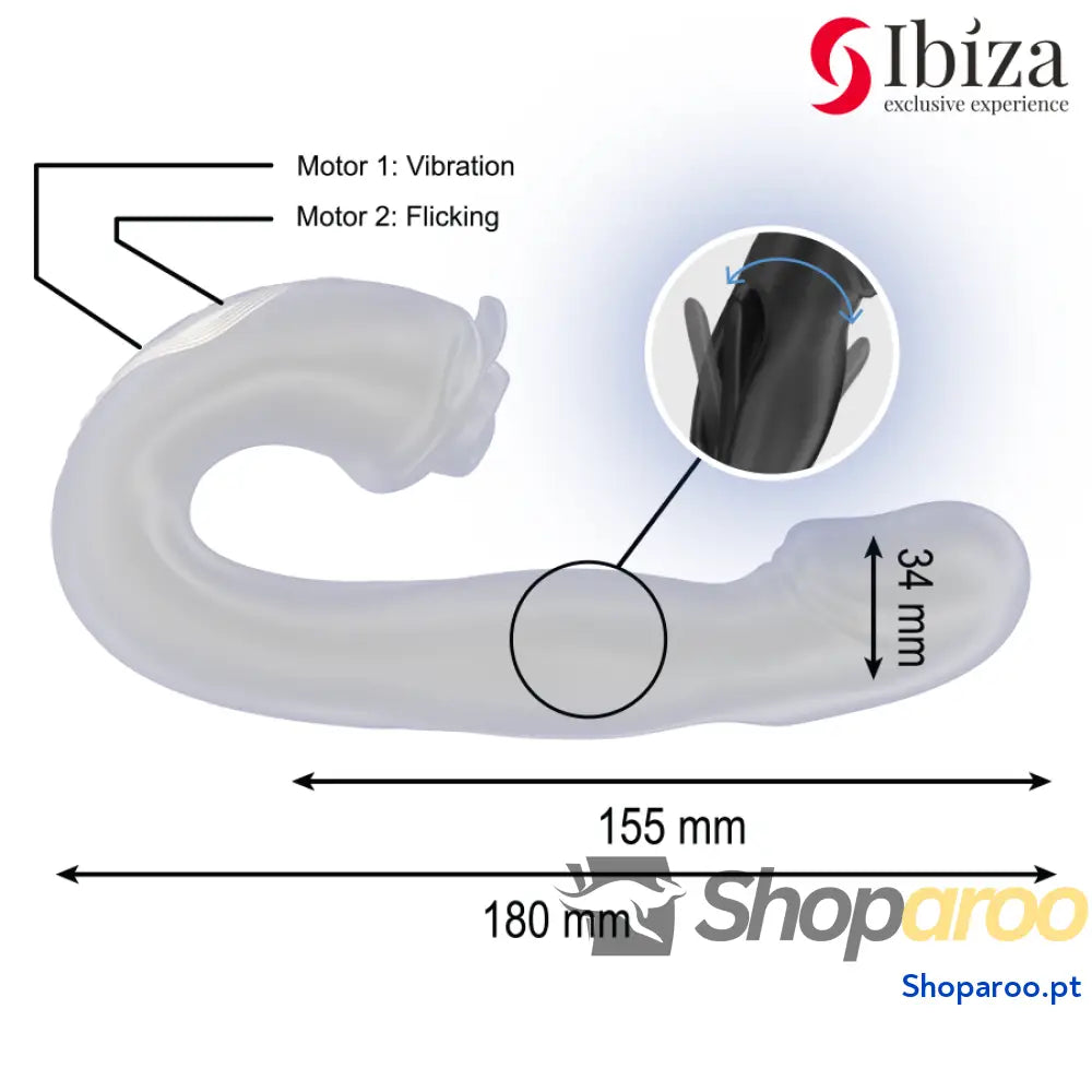 Vibrador Rosa Ibiza com Efeito Oscilante e Estimulador Clitoriano