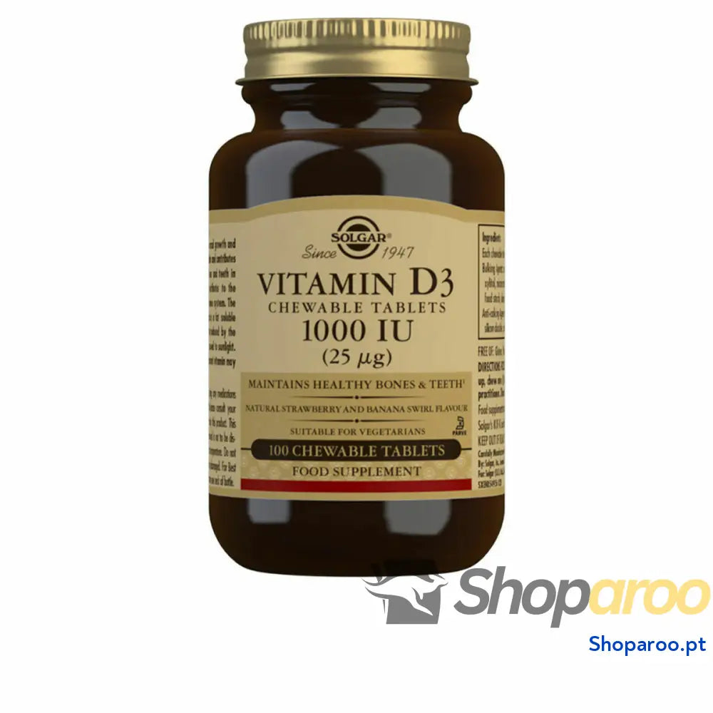 Vitamina D3 (Colecalciferol) Solgar 1000 iu (100 comprimidos)