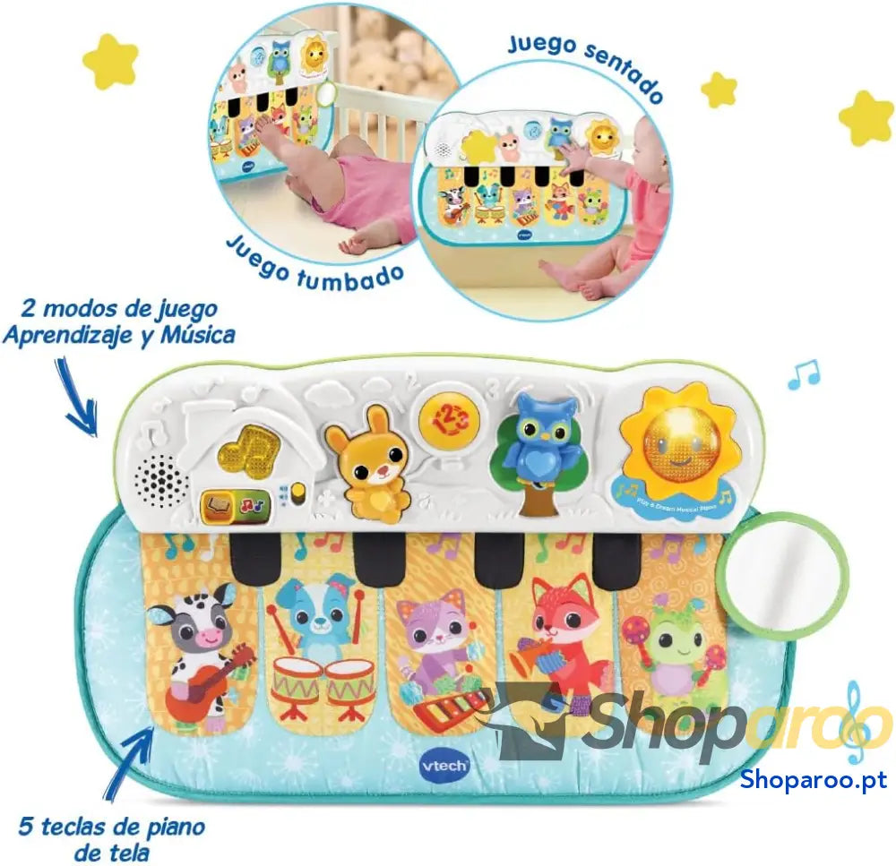VTech Baby piano bebé batatas musicais brinquedo de berço para bebés + 3 meses versão ESP.