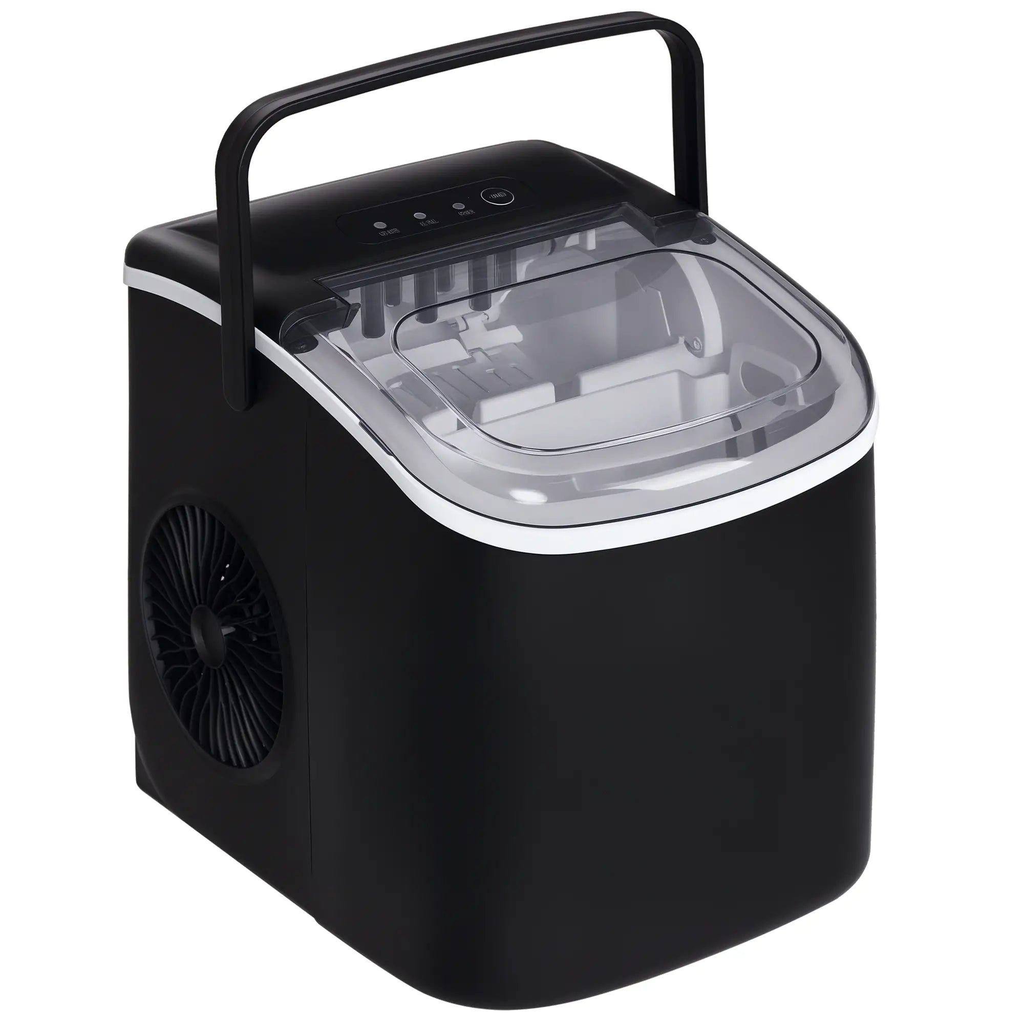Máquina de Fazer Gelo Silenciosa 12 kg em 24 Horas 9 Cubos em 6-12 Minutos Depósito de Água 1,3 L 22,2x29,4x29 cm Preto