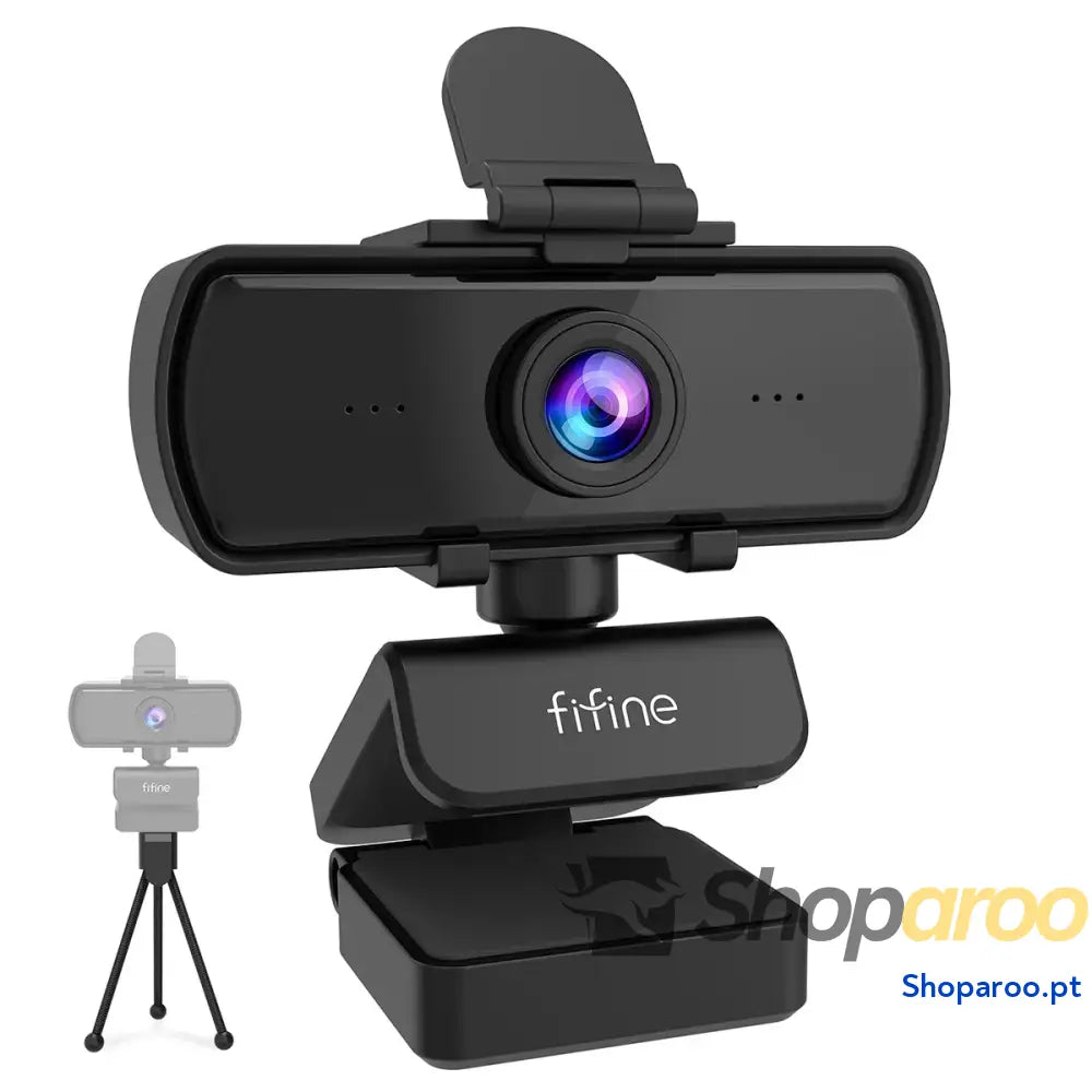 Webcam FIFINE 1440p Full HD com Microfone e Tripé para PC