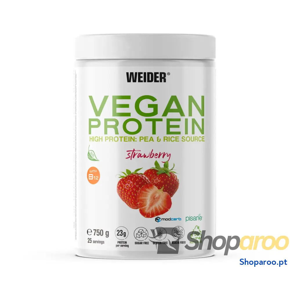 Weider Vegan Protein (750 g) Sabor Baunilha. Proteína Vegana 23 g/dose Isolada de Ervilha (Pisane) e Arroz.