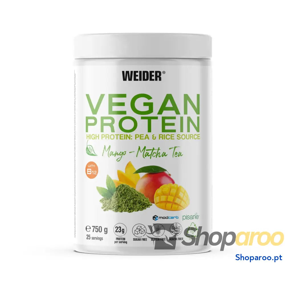 Weider Vegan Protein (750 g) Sabor Baunilha. Proteína Vegana 23 g/dose Isolada de Ervilha (Pisane) e Arroz.