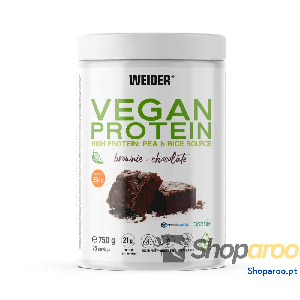 Weider Vegan Protein (750 g) Sabor Baunilha. Proteína Vegana 23 g/dose Isolada de Ervilha (Pisane) e Arroz.