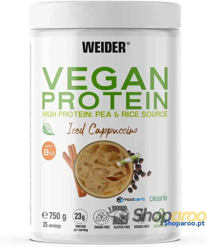 Proteína vegana sabor cappuccino com dose isolada de ervilha