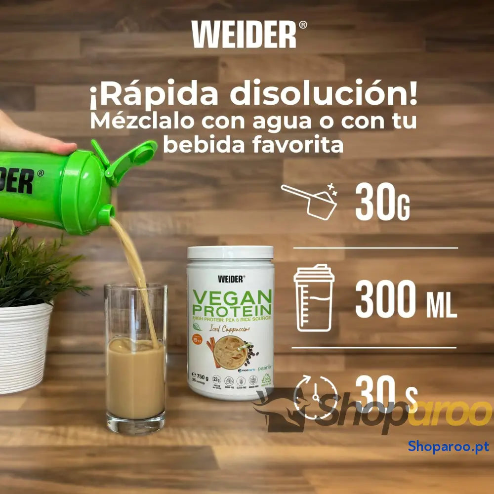 Proteína vegana sabor cappuccino com dose isolada de ervilha