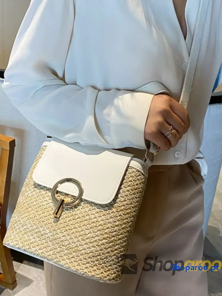 Woven Straw Crossbody Bag