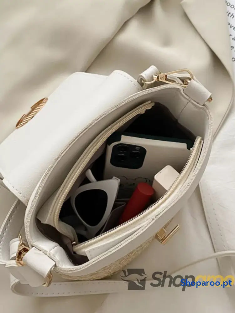 Woven Straw Crossbody Bag