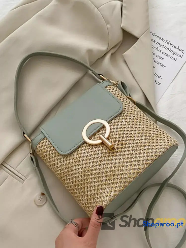 Woven Straw Crossbody Bag