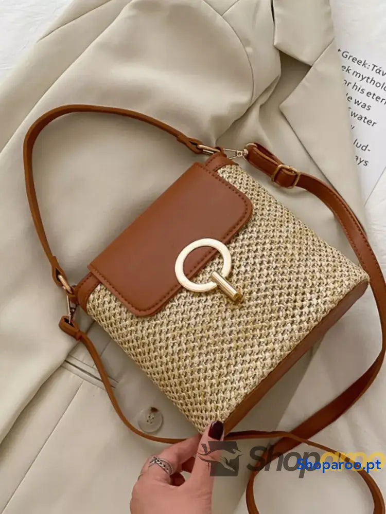 Woven Straw Crossbody Bag