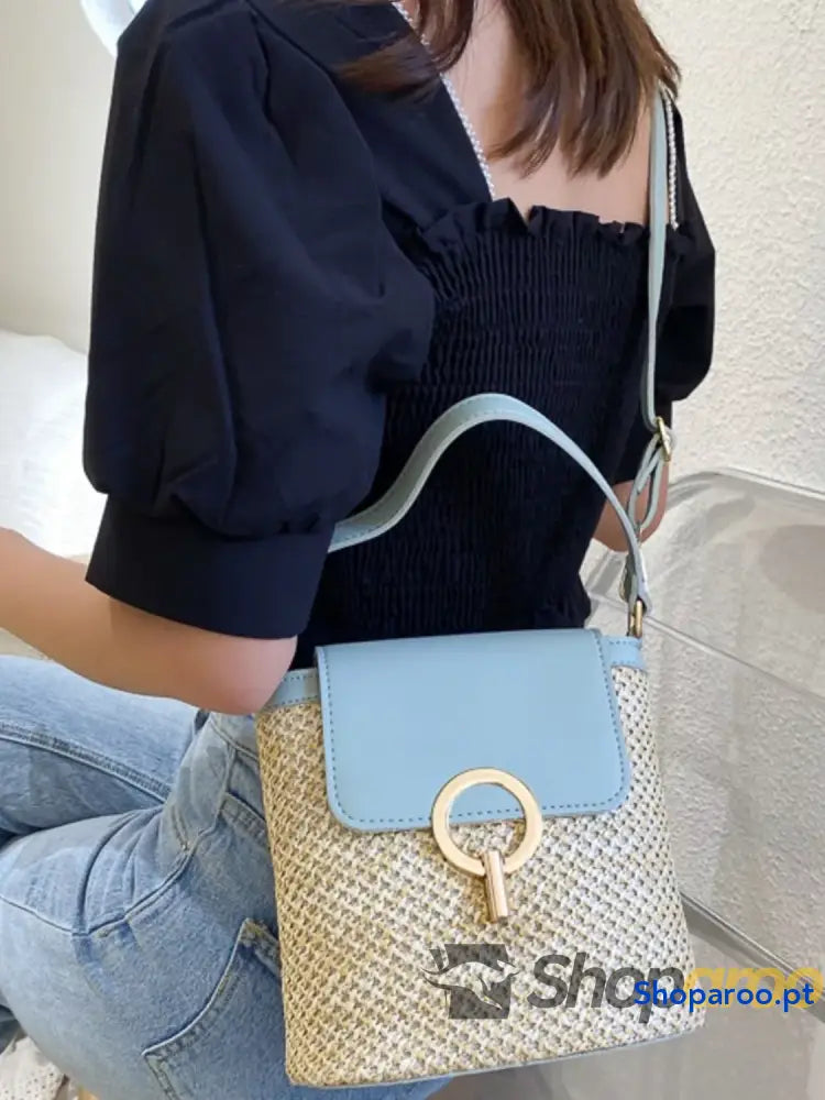 Woven Straw Crossbody Bag