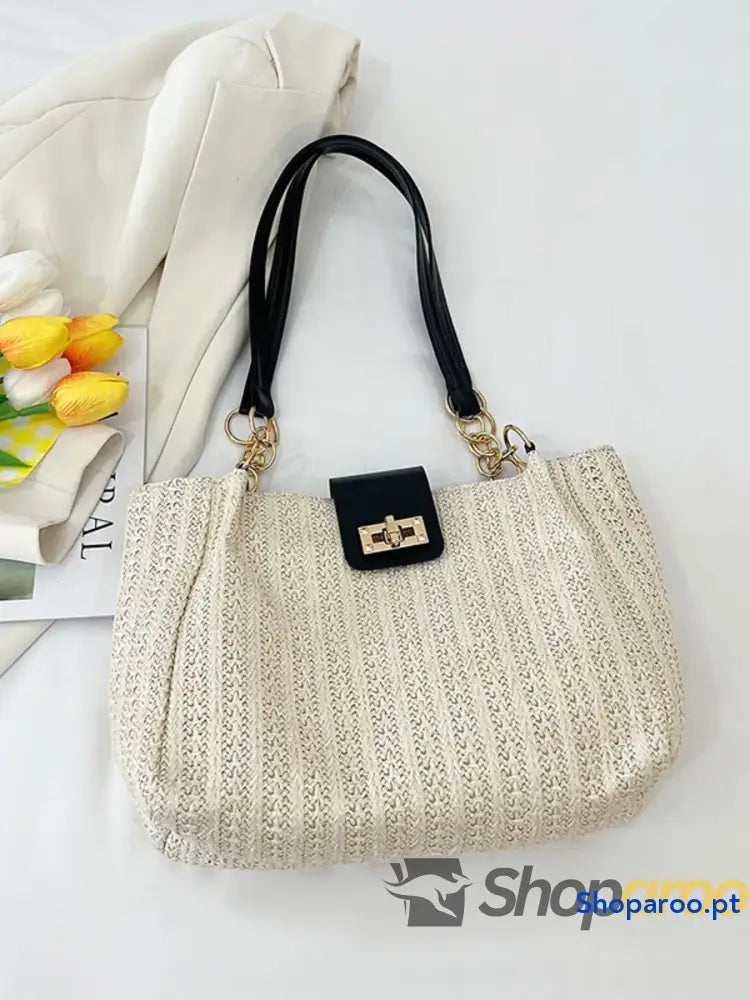 Woven Straw Shoulder Bag