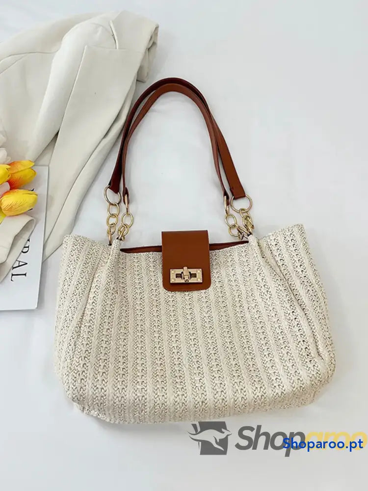 Woven Straw Shoulder Bag
