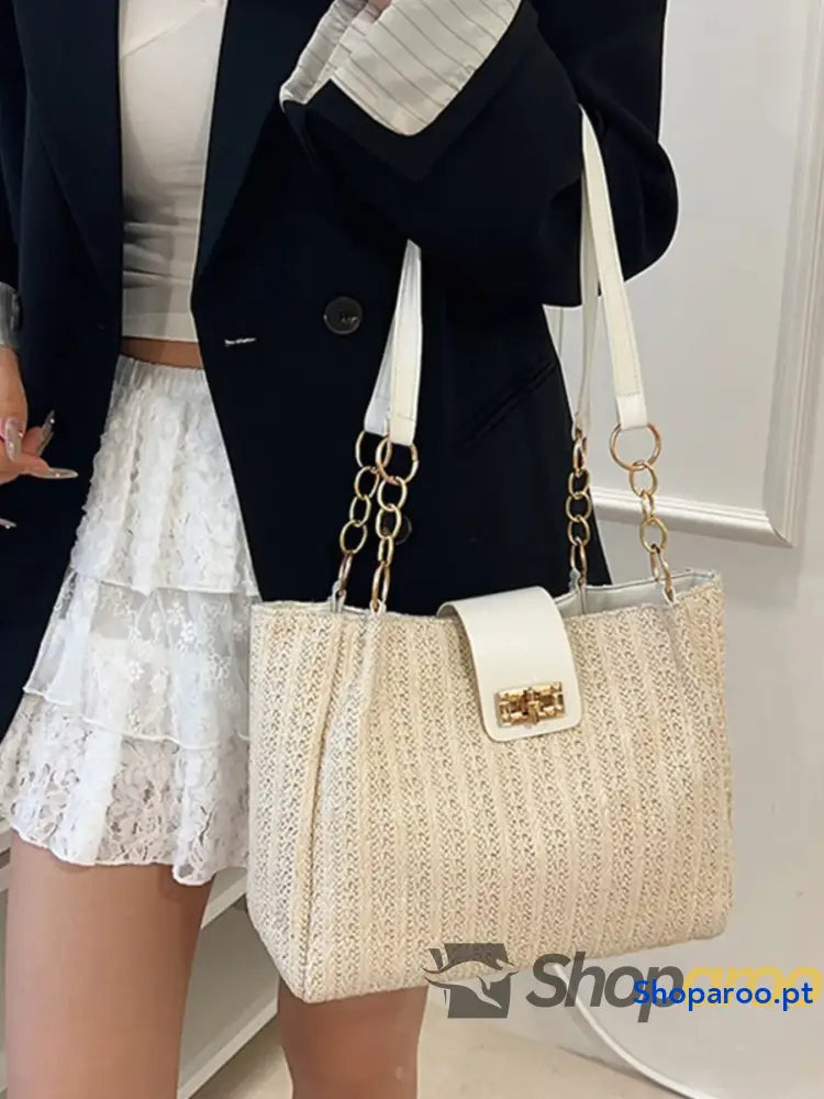 Woven Straw Shoulder Bag