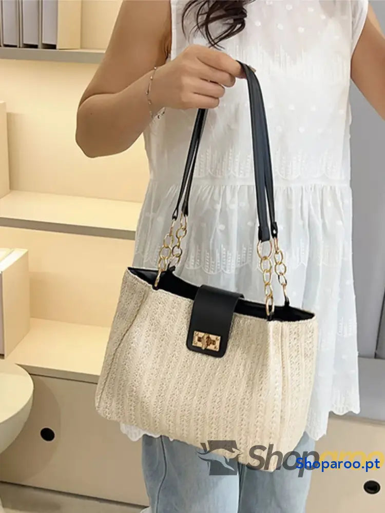 Woven Straw Shoulder Bag