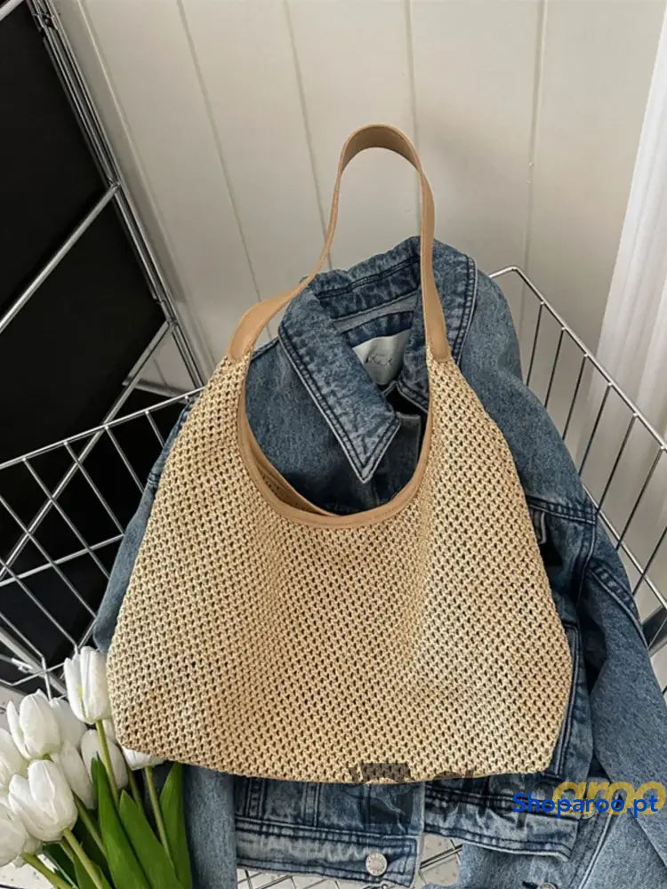 Woven Straw Shoulder Bag