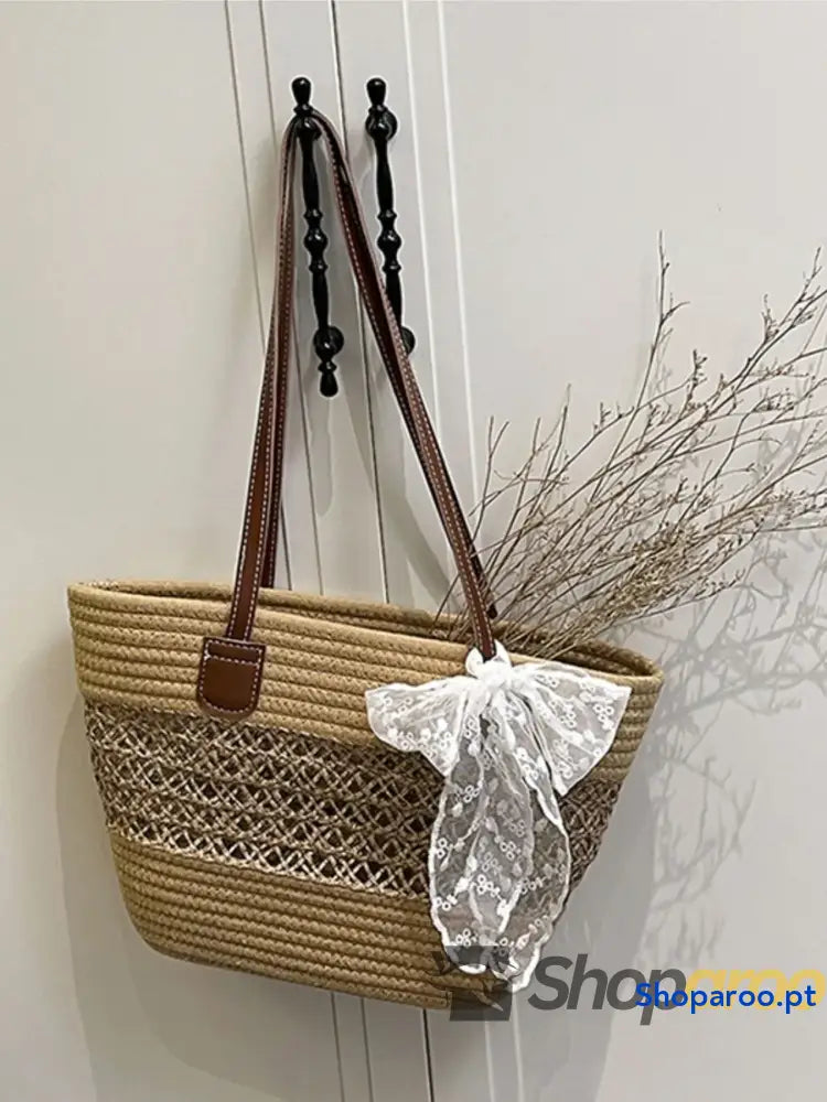 Woven Straw Shoulder Bag