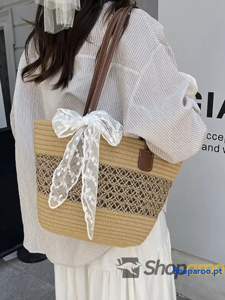 Woven Straw Shoulder Bag