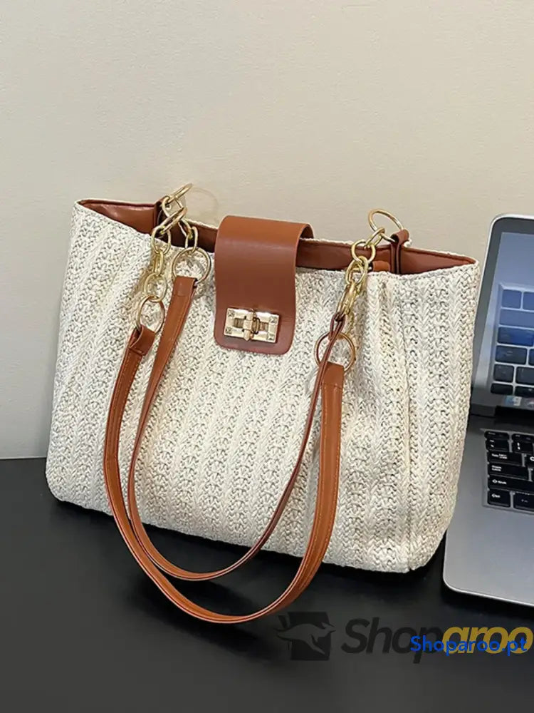Woven Straw Shoulder Bag