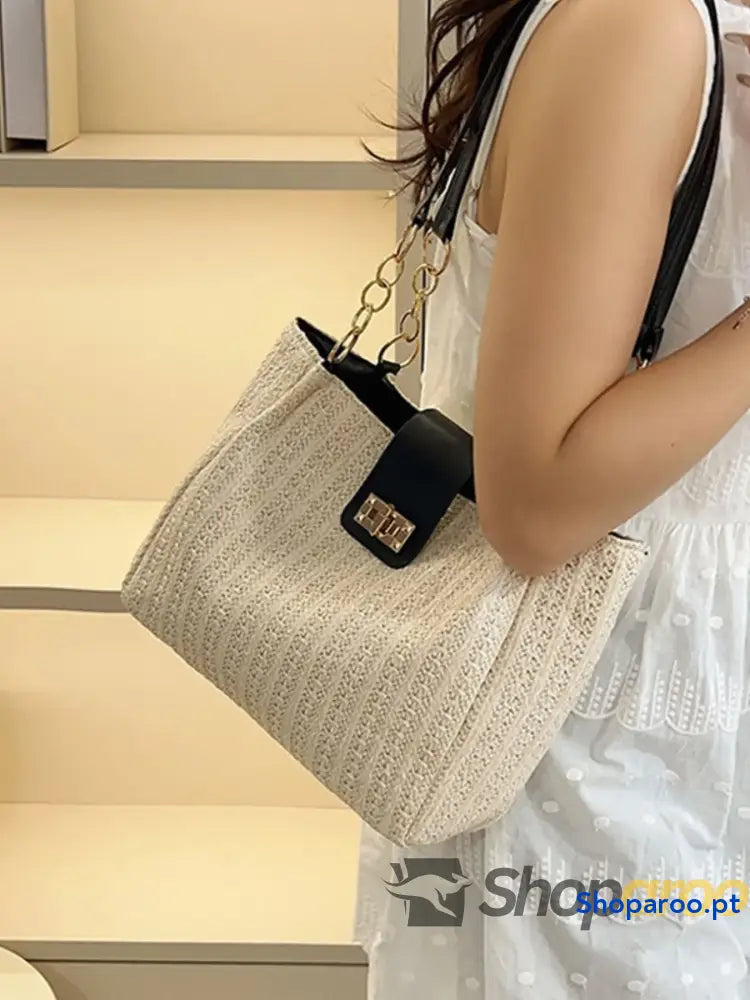Woven Straw Shoulder Bag