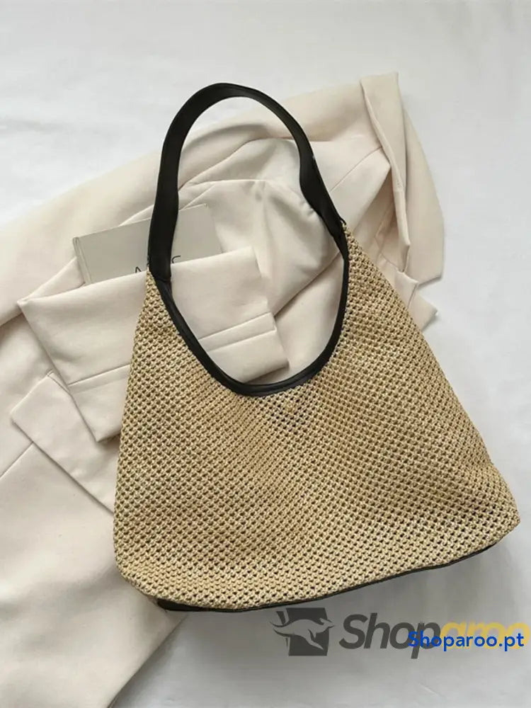 Woven Straw Shoulder Bag