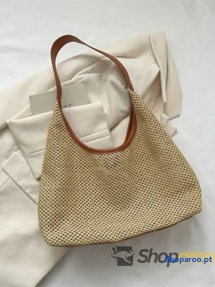 Woven Straw Shoulder Bag