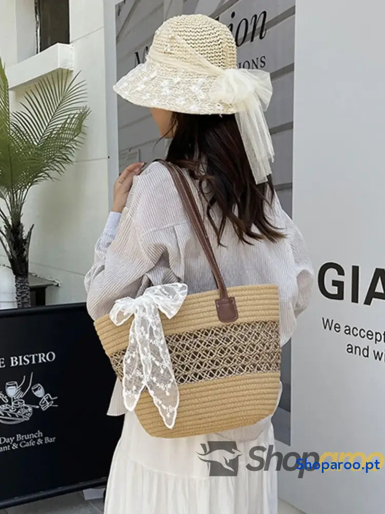 Woven Straw Shoulder Bag