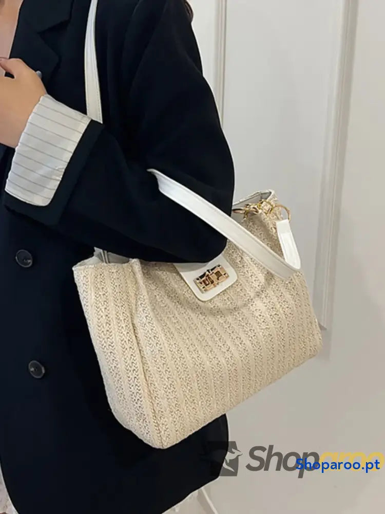 Woven Straw Shoulder Bag