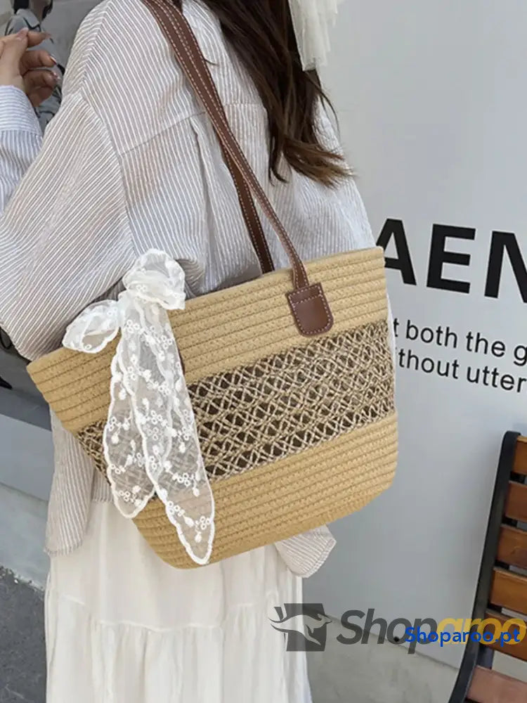 Woven Straw Shoulder Bag