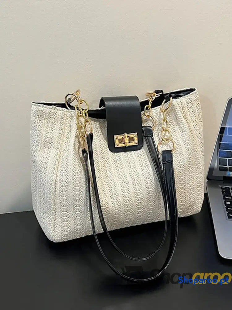Woven Straw Shoulder Bag