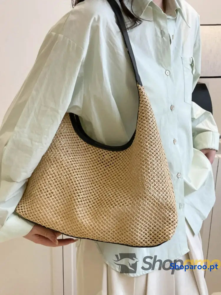 Woven Straw Shoulder Bag