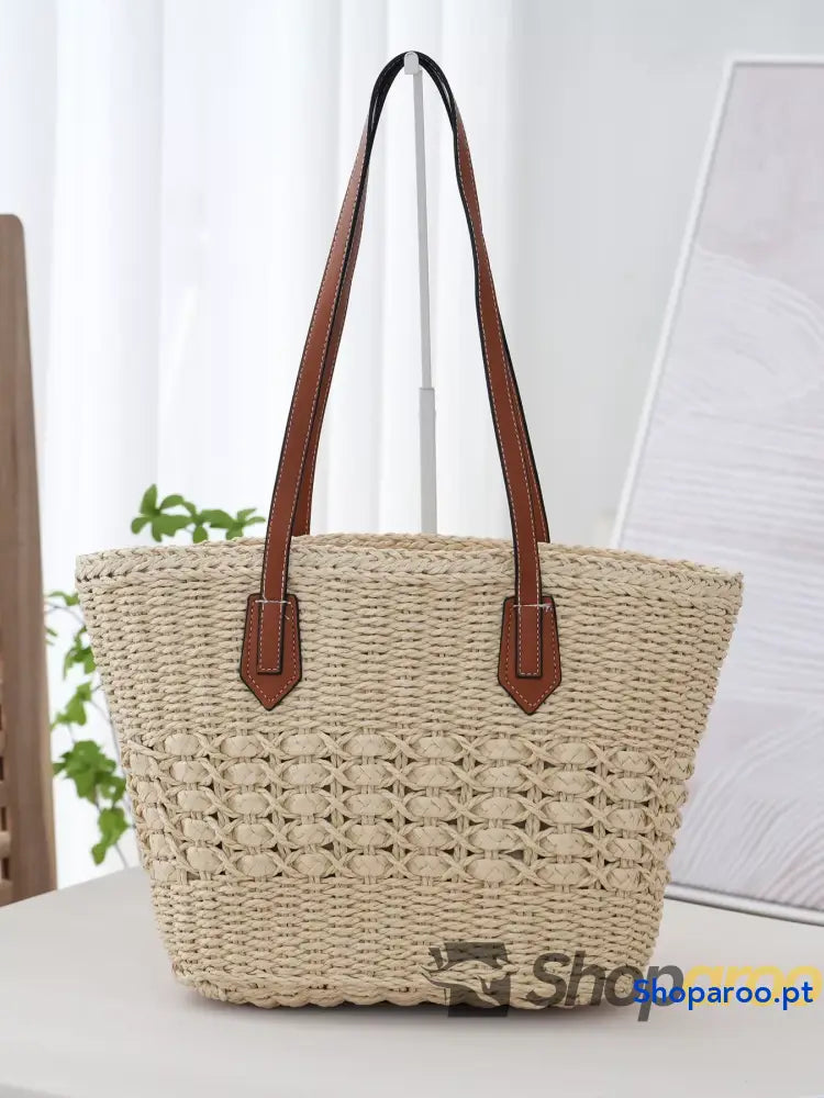 Woven Straw Tote Bag