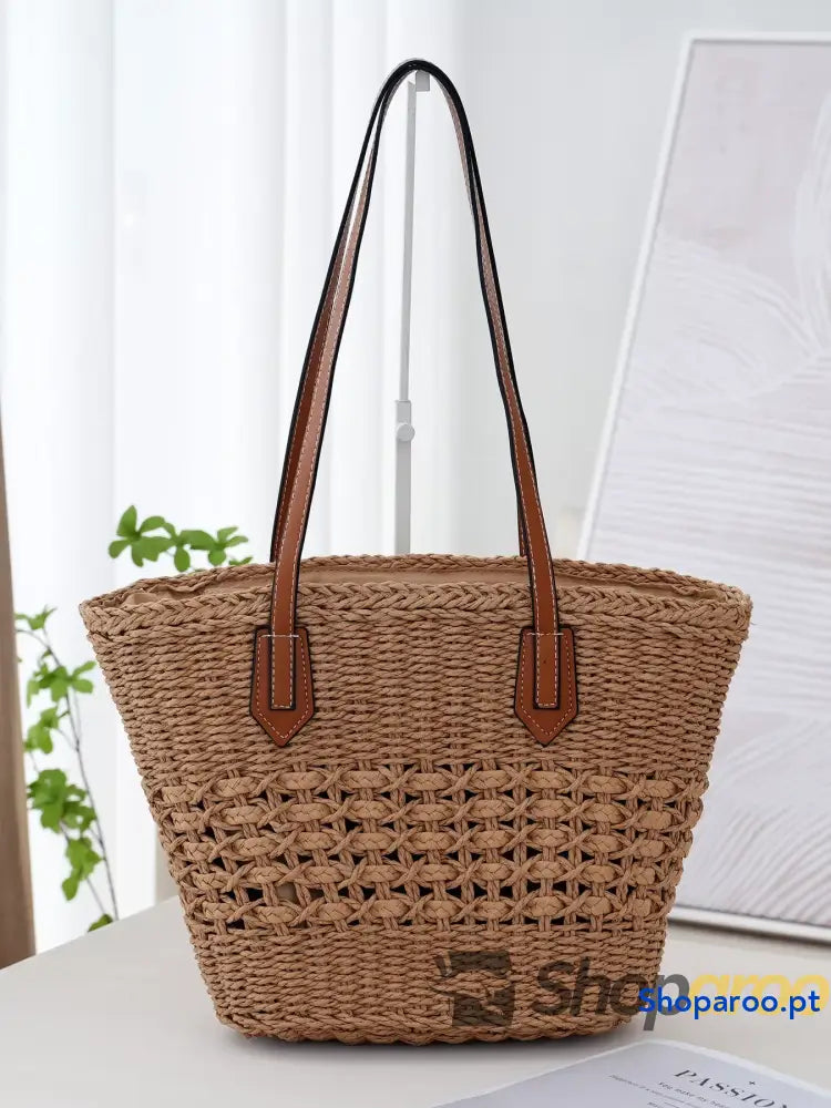 Woven Straw Tote Bag