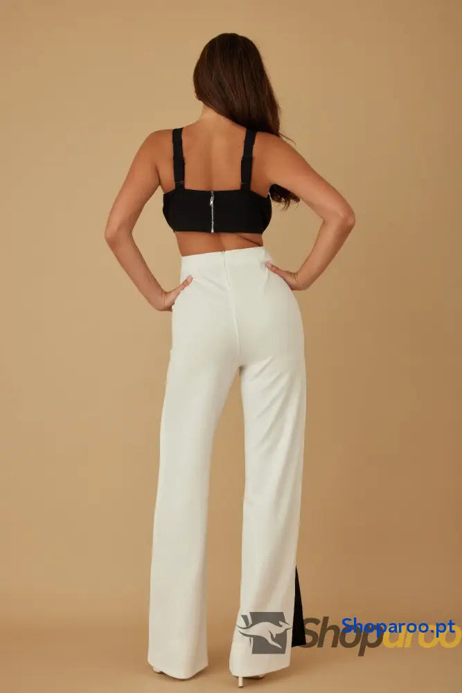 X Ribbon Open Jumpsuit