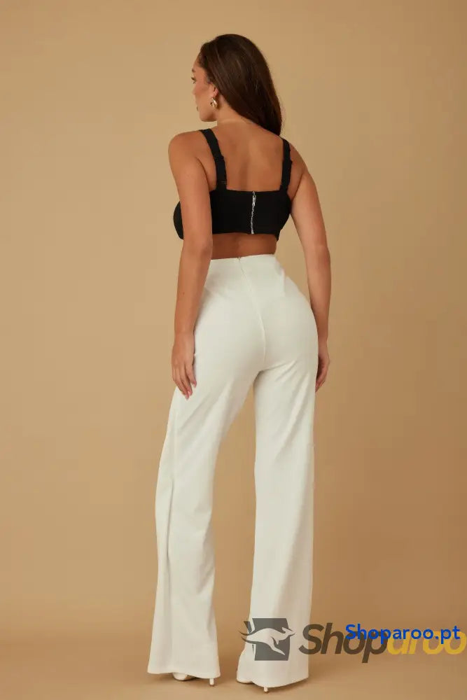 X Ribbon Open Jumpsuit
