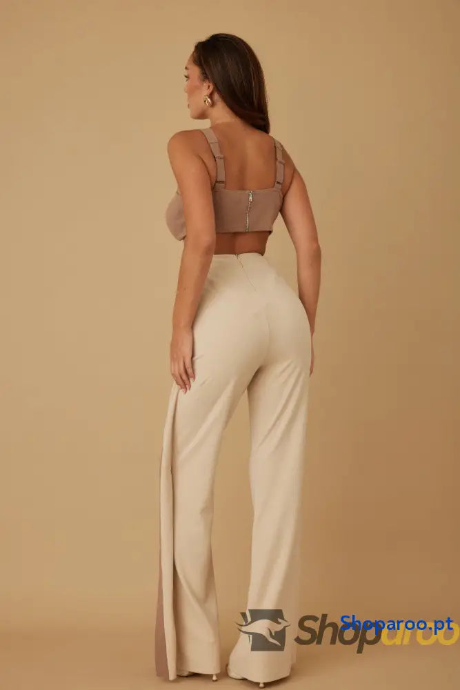 X Ribbon Open Jumpsuit