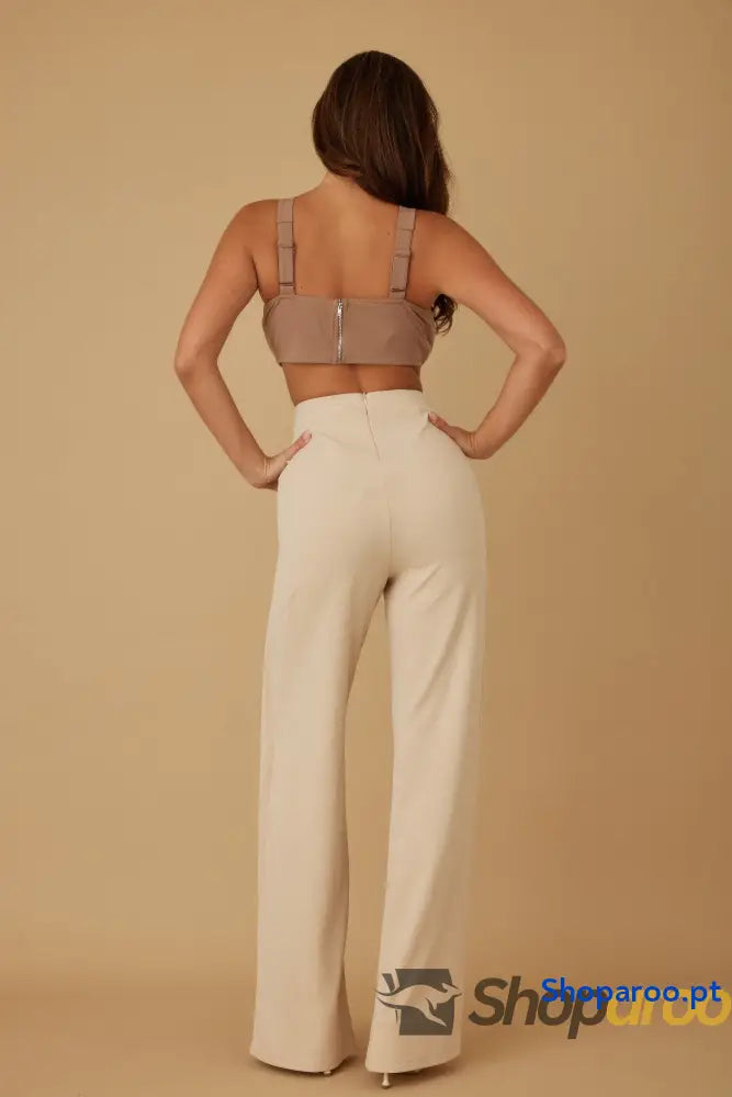 X Ribbon Open Jumpsuit