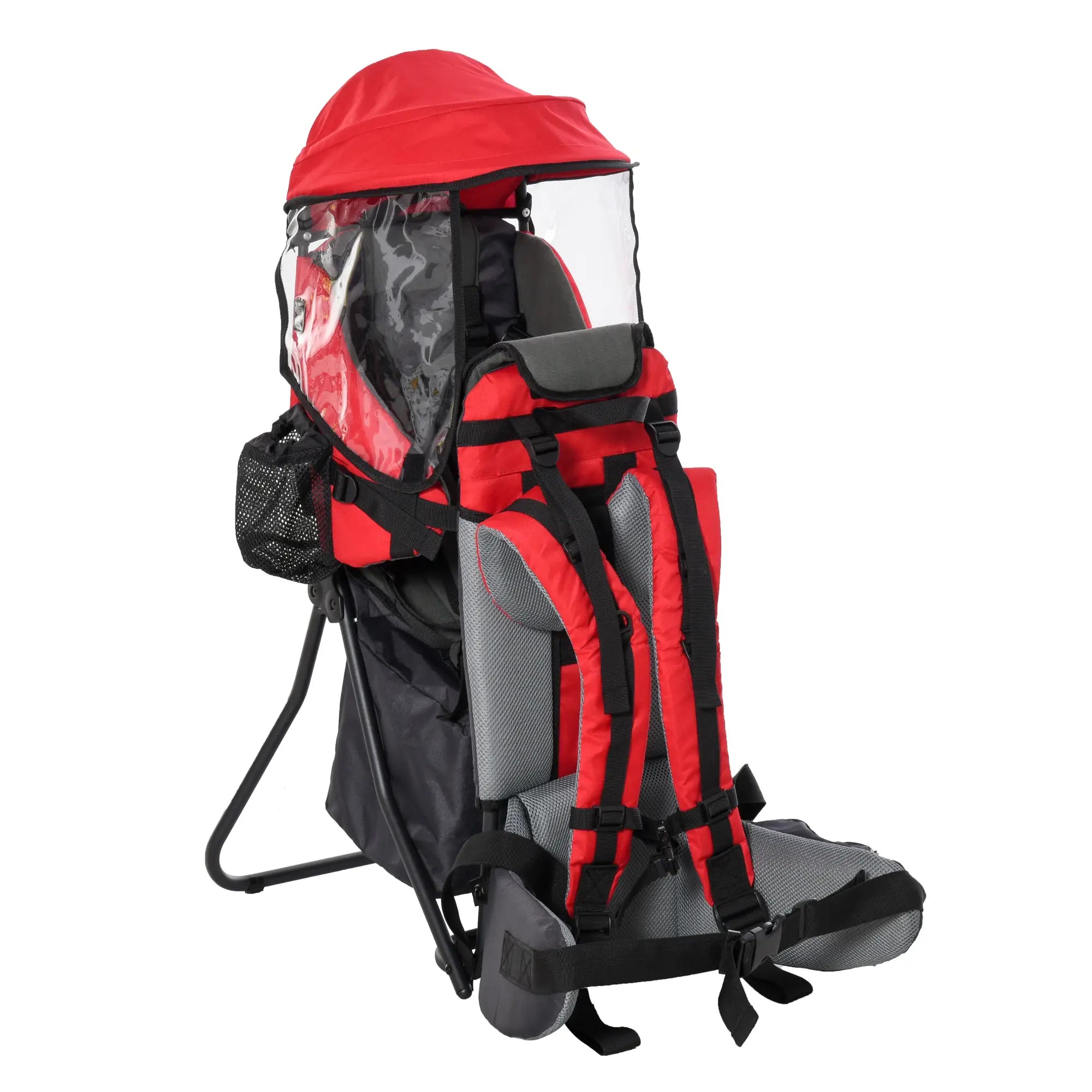 Mochila Porta Bebés Dobrável Ergonómica com Assento Confortável Vermelho