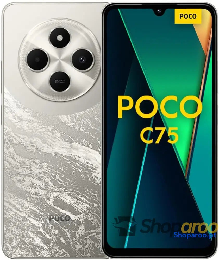 Xiaomi Poco C75 Smartphone de 8 + 256 GB ecrã imersivo 120 Hz MediaTek Helio G81 Ultra câmara dupla 50 MP IA 5160 mAh