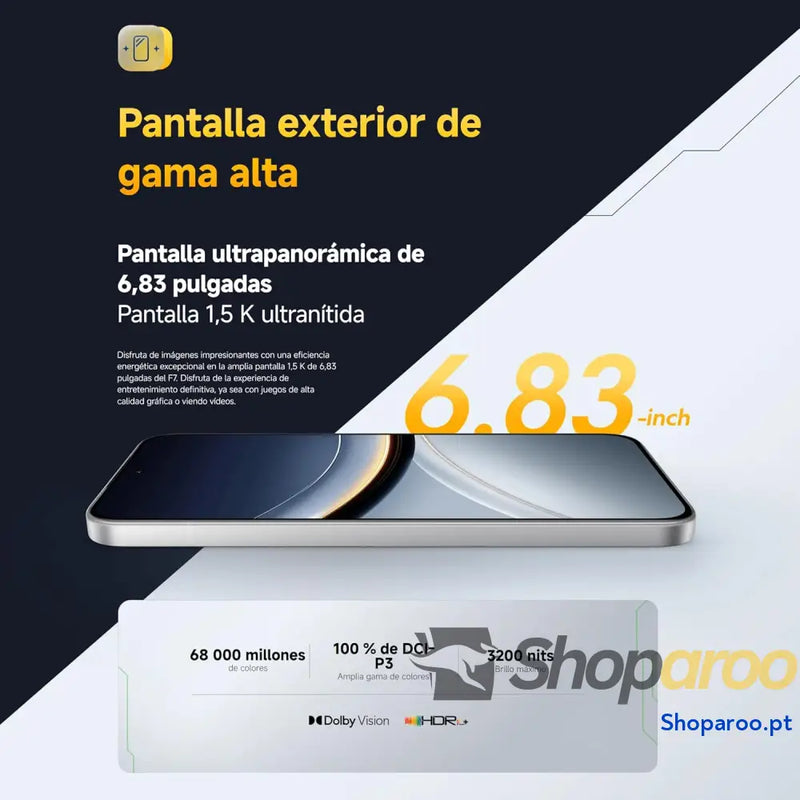 Xiaomi POCO F7 Smartphone de 12 + 512 GB Câmara Sony 50 MP com OIS Ecrã AMOLED 6,83’’ 1,5K a 120 Hz Snapdragon 8s Gen 4