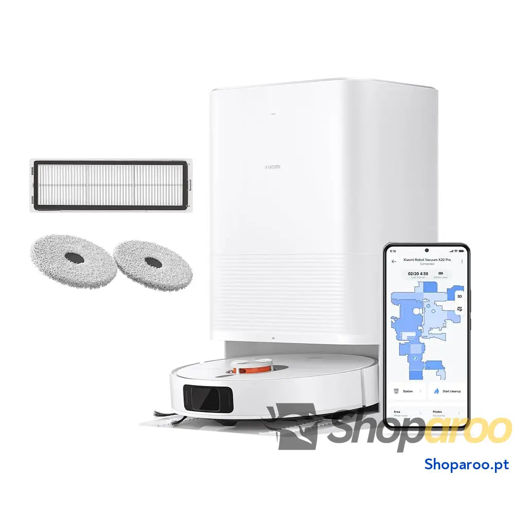 Xiaomi Robot Vacuum S20 aspirador e limpa chão com sistema inteligente de navegação a laser (LDS) sucção 5000 Pa